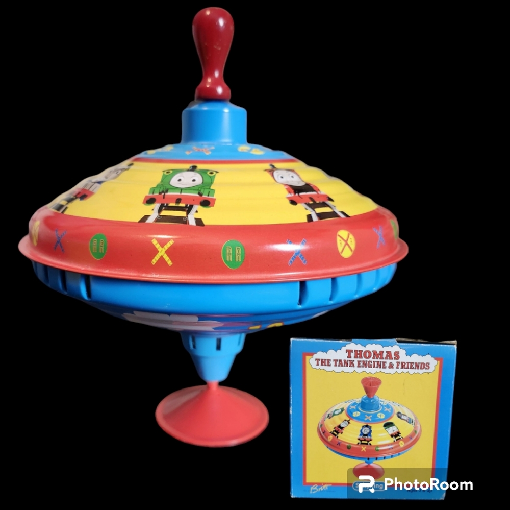 Vintage 1997 Thomas The Train Design Metal Spinning Top Children's Toy